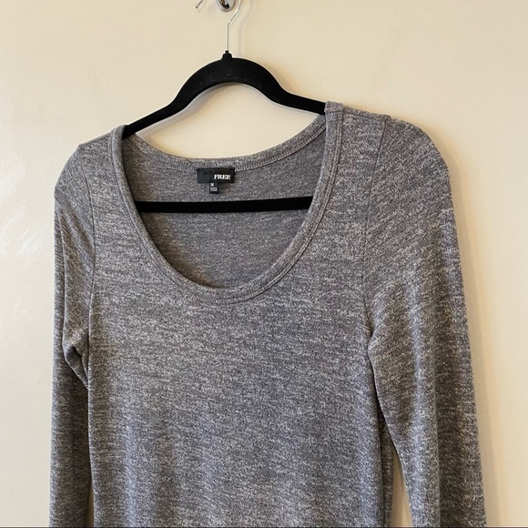 Aritzia-Ardant Heather Grey Bodycon Midi Long Sleeve Dress (Size:Medium) - Picture 5 of 12